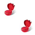 thumbnail image 4 of Qarigey Caja porta joyas con lazo, caja de embalaje portátil para el hogar, organizador de joyas de boda, contenedor en forma de bola, anillo rojo Anillo rojo 2piezas Qarigey CBP185407, 4 of 6