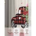 thumbnail image 6 of Valentine's Day Sheer Curtains 63 Inch Length 2 Panels Set, Red Roses Truck Black Red Plaid Rustic Voile Window Treatment Rod Pocket Curtains Sheers Drapes for Bedroom/Living Room/Kitchen 52x"63"x2, 6 of 7