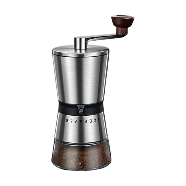 Advancent Máquina amoladora de café con mango extendido esencial para oficina, de plata, 8 velocidades externas, gruesas y finas Juegos de servir café y té