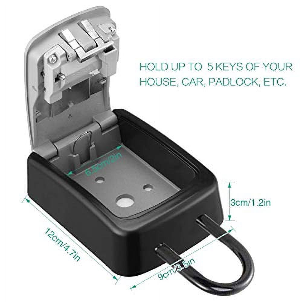 K-Cliffs 2 Pack Heavy Duty Key Lock Boxes 4 Digit Combination Open House Holds up to 5 Keys, Model# HD059