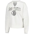 thumbnail image 2 of Women's Concepts Sport  White Brooklyn Nets Sunray Notch Neck Long Sleeve Top, 2 of 4
