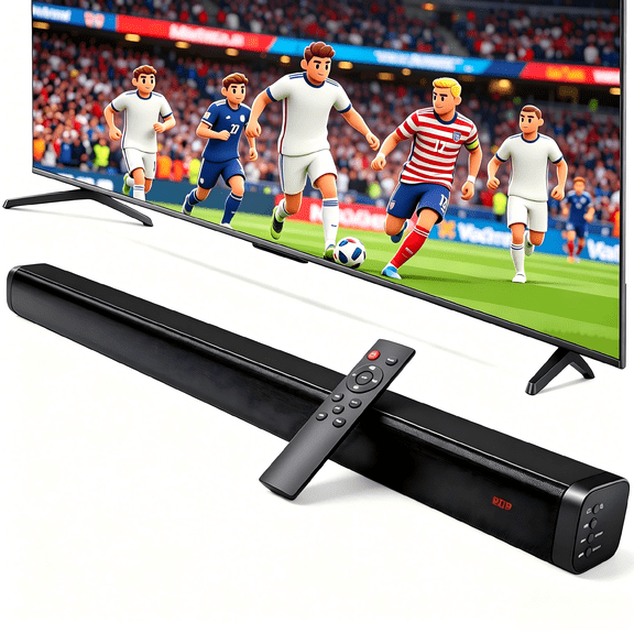 Tyethy Sound Bars for TV, 30" Wireless Bluetooth 5.0 Sound Bar with Subwoofer 3D Surround Sound Wall Mountable TV Speakers for Home Theater, Black