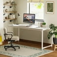 thumbnail image 5 of Computer Desk, 70 Inch Office Desk, Gaming Desk with Storage, Writing Desk Work Desk for Home Office, Study, Long Simple Desk, Large Legroom, Metal Frame, White, 5 of 17