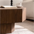 thumbnail image 5 of JERFIT 30.51 inch Octagon Coffee Table for Living Room, Walnut Finish MDF Top, Mid-Century Modern Accent Table for Bedroom, Office, 5 of 9