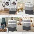 thumbnail image 5 of UPMORE 2-Pack 75L Laundry Hamper Large Collapsible Laundry Baskets, Freestanding Waterproof Clothes Hamper with Easy Carry Handles in Laundry Room Bedroom Bathroom College Dorm Toy Storage, 5 of 7