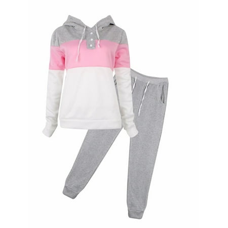 Black Friday Clearance! Gray Womens 2 Piece Outfits Long Sleeve Sweatshirt and Pants, Sports Joggers Sweatsuits Set Tracksuits for Women, Casual Pullover Hoodie Sweatpants Gift for Juniors,