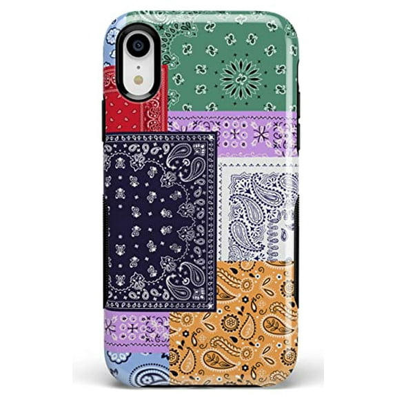 Casely iPhone XR Phone Case | Swatch It Up | Patchwork Bandana Case | Compatible Only with iPhone XR