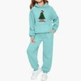 thumbnail image 2 of Christmas Kids Clothes Girls 2 Piece Sweatsuits Long Sleeve Hooded Sweatshirt and Sweatpants Tracksuits Fall Outfits 2-13 Years, 2 of 5