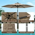 thumbnail image 3 of Yardi Yarda 7.5 Feet Solar Powered Patio Umbrella with Crank Handle, Outdoor Shade with LED Lights, Brown, 3 of 11