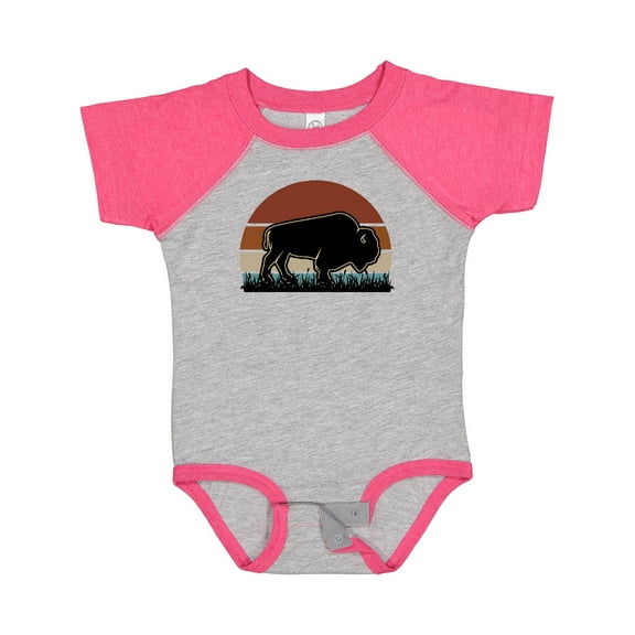 Inktastic Buffalo Retro Sunset Bison Boys or Girls Baby Bodysuit