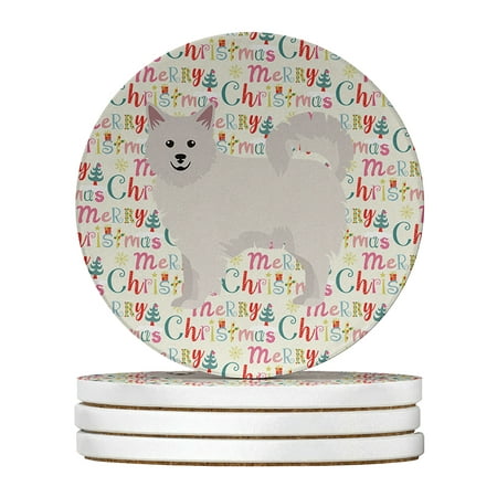 

Italian Spitz Merry Christmas Large Sandstone Coasters Pack of 4 4 in x 4 in