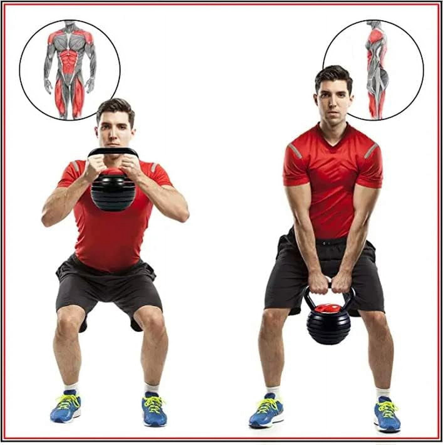 Yes4All 10-40lb Adjustable Kettlebell Weights, Red Color