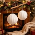 thumbnail image 6 of 6 Inch Velvet Christmas Balls, Velvet Xmas Tree Ornaments Balls Decorations Hanging Flocked Ornaments for Christmas Tree Home Garland Holiday Party Decor (White, 1Pc), 6 of 6