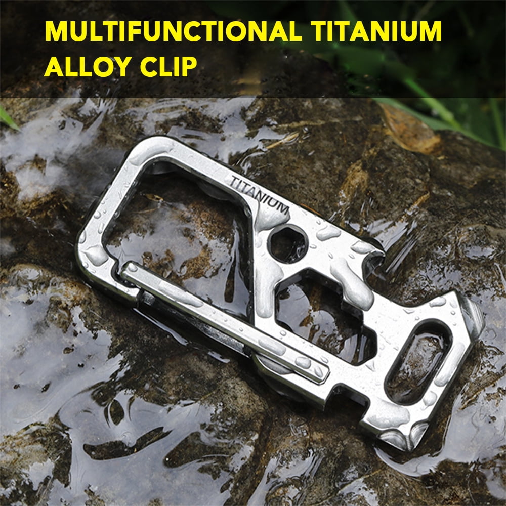 Vistreck Multitool Titanium Carabiner Keychain Key Ring Spring