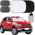 thumbnail image 1 of 2-Piece Car Windshield Sun Shade, 28'' x 31'' Foldable Car Shade Front Windshield for Most Cars SUV Truck, 210T Reflective Material Car Window Shades Blocks Max UV Rays & Keeps Your Vehicle Cool, 1 of 7