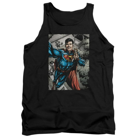 Superman Super Selfie Adult Tank Top Black
