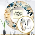 thumbnail image 3 of Designart "Floral Escape In Blues" Floral Rund Mirror For Wall Decor - Large Blue Round Print Mirror - Round Cottage Mirror - Wall Mounted Round Large Mirror - 23" x 23", 3 of 6