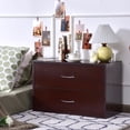 thumbnail image 3 of Costway 2 Tiroirs Commode Organisateur Horiztonal W / Poignée Table de Chevet Bois, 3 of 10
