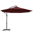 thumbnail image 1 of Outsunny Parasol de Jardin 9,7 Pi Pare-Soleil Parasol Banane Déporté Rouge Vin, 1 of 10