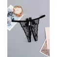 thumbnail image 5 of 4 tangas sexys con lazo decorativo, tirantes finos sin entrepierna, estampado floral de rosas, lencería íntima para mujer., 5 of 5