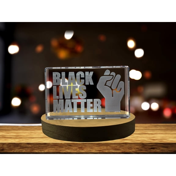 Black Lives Matter Fist 3D Engraved Crystal 3D Engraved Crystal Keepsake/Gift/Decor/Collectible/Souvenir