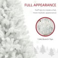 thumbnail image 3 of HOMCOM 7.5ft Tall Artificial Christmas Tree, Unlit Xmas Tree with 1346 Branch Tips, Auto Open, Steel Base, Holiday Décor for Home Office, White, 3 of 9