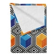 thumbnail image 2 of Abstract Soft Flannel Fleece Throw Blanket, Pattern of Rhythmic Optical Illusion Cubes and Rhombus Motifs in Lively Tones, Cozy Plush for Indoor and Outdoor Use, 60" x 80", Multicolor, by Ambesonne, 2 of 5