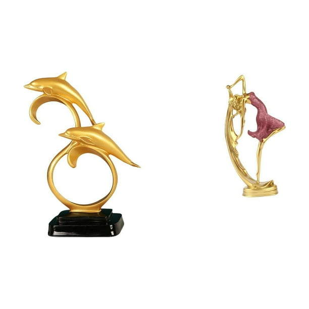 Figura de delfín,Colección de adornos de escritorio con figuras de delfines,Estatua decorativa moderna para el hogar,artesanías artísticas,Estatua de la niña bailarina,Estatua de bailarina
