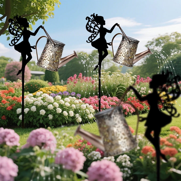 Rirool Solar Fairy Garden Watering Can Light with Hook photo 5