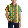 thumbnail image 2 of ZOYOEN Boys St Patricks Day Button Down Shirts- Casual Lapel Short Sleeve Lucky Kids Irish Clothes Green Size 10, 2 of 7