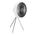 thumbnail image 4 of Ventilador de camping con luz de 3 niveles, batería recargable de 10000 mAh, ventilador de tienda de campaña de 3 velocidades con gancho, trípode, ventilador de mesa portátil, color blanco, 4 of 15