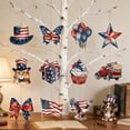 thumbnail image 5 of Yakvarog 4th of July Wooden Ornaments, 12Pcs Red White Blue Hanging Patriotic Ornaments for Tree, Festival Wood Ornaments for Party, Home, Tree, Tiered Tray 4th of July Decorations, 5 of 6