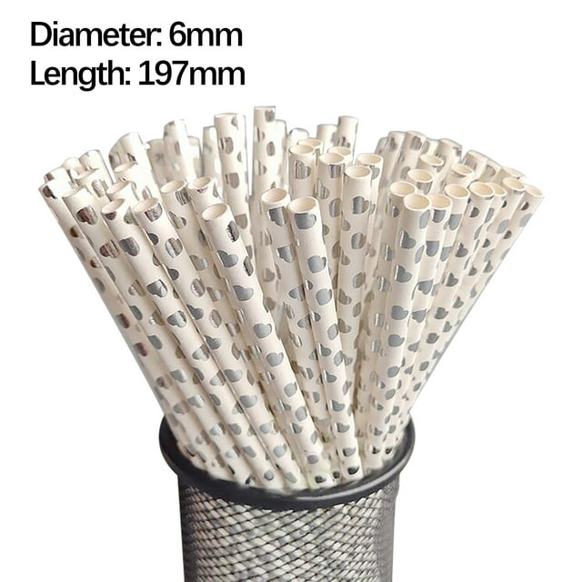 Leutsin Paille de Papier Dégradable Jetable Couleur Enduite Paille de Boisson en Papier G Ilt
