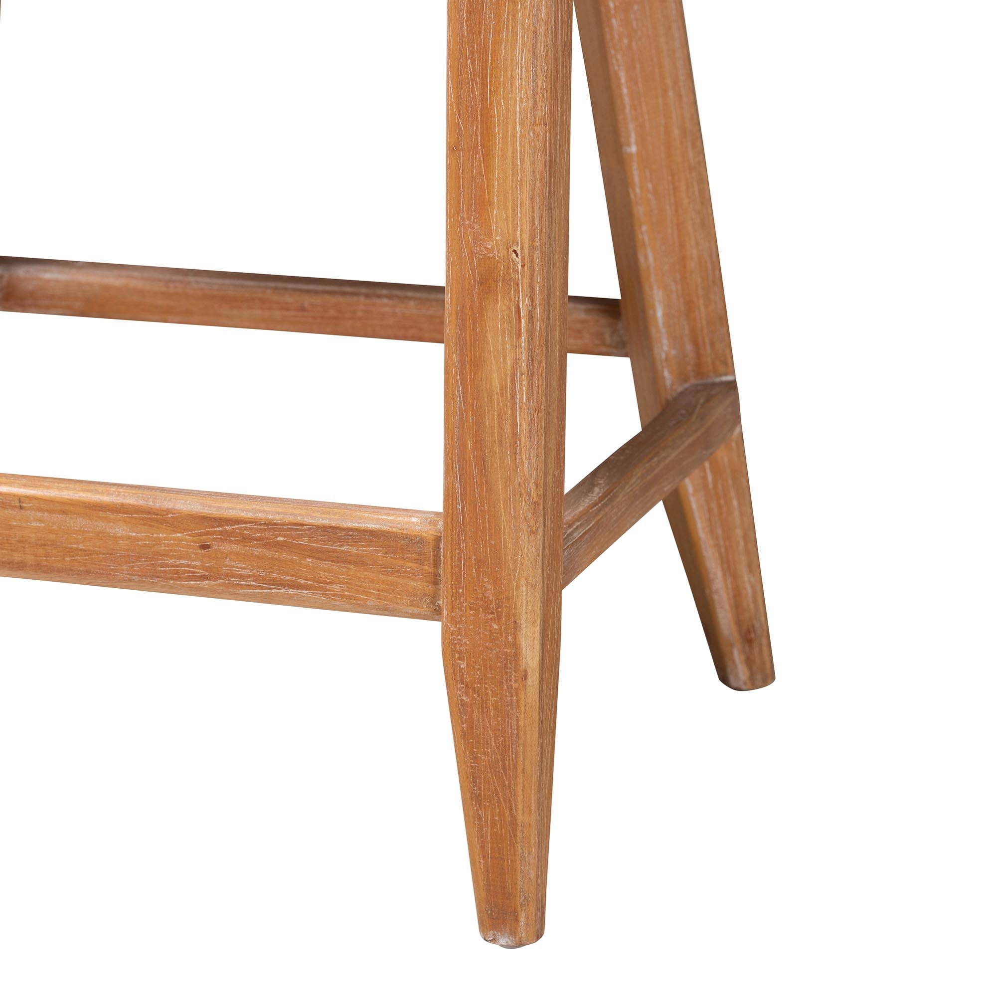 bali & pari Ridley Boho Counter Stool, Counter Height, White Wash