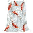thumbnail image 2 of Pofeuu Koi Fish Corals,Spring Summer Print Ultra-Soft Micro Fleece Blanket,for Bed Or Sofa,All Season Throw Blankets Flannel Blanket-60"x50", 2 of 7