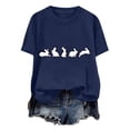 thumbnail image 5 of Zedker Easter Shirts for Women Bunny Shirt Easter Tshirt Rabbit Graphic T Shirts Casual Short Sleeve Tops Navy M, 5 of 8