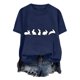 thumbnail image 3 of Tops de Cuello Alto para las Mujeres Amante Impreso Camiseta Cuello Redondo Manga Corta, Poliéster Spandex, 3 of 7