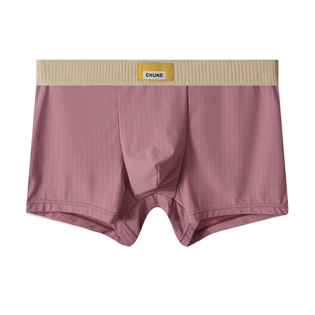 Boxers for Men, Mid-waist Solid Color Breathable Ice Silk Fabric with 360° Friction-Free Design, Lightweight and Quick-Dry for Daily Wear