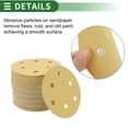 thumbnail image 4 of 70 Pcs Papel de Lija Redondo 6 180 Grano Hojas de Lijado de Gancho y Bucle Universales para Reacondicionamiento Automotriz 125x125mm Óxido de Aluminio Amarillo, 4 of 7