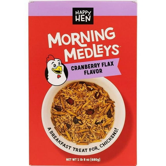 Happy Hen Treats 089-17027 Morning Medley Treats for Chickens - Cranberry & Flax - 1.5 lbs - Case of 6