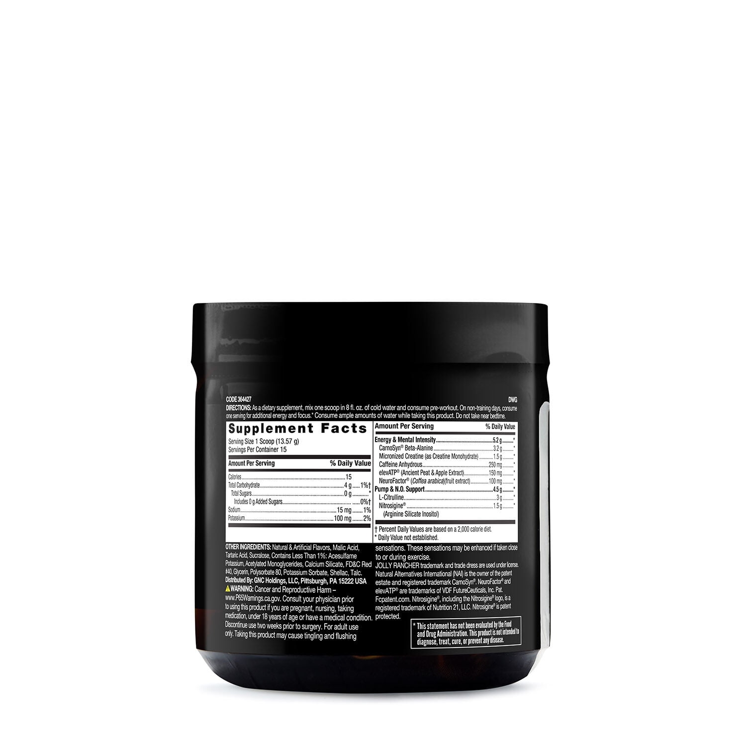 Beyond Raw LIT™ Pre-Workout Powder, Jolly Rancher® Watermelon, 250mg Caffeine, 7.18 oz