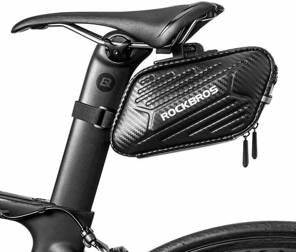 ROCKBROS Cycling Bicycle Waterpoof Seat Buckle Saddle Bag Hard Shell Bag Black