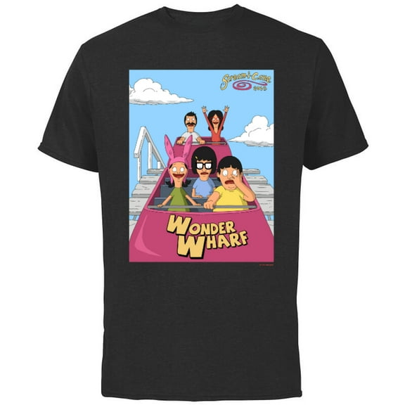 The Bob’s Burgers Movie Wonder Wharf Roller Coaster - Short Sleeve Cotton T-Shirt for Adults - Customized-Black