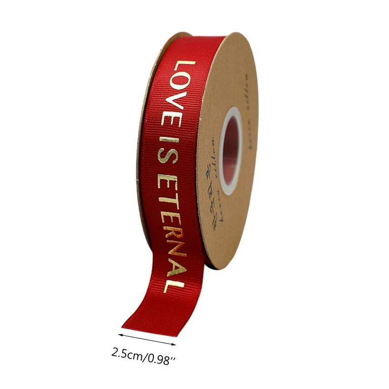 50 Yards Bronzing Threaded Ribbons Roll 0.98 in Width Valentine