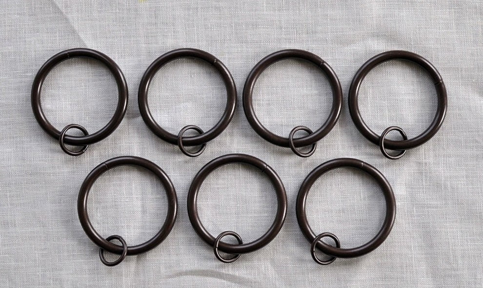 LOT OF 10 BLACK 1-1/2" 1.5 inch Iron Drapery Curtain drape ring with eyelet 