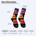 thumbnail image 4 of Four Seasons Universal Socks (2 Pairs) - Unisex Trendy Socks with Colorful Retro Robot Design Black Base with Vibrant Red Yellow & Purple Robots Perfect for All Seasons, 4 of 5