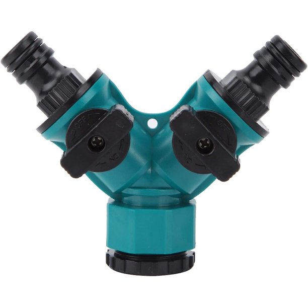Válvula de derivación, Conector de adaptador de derivación Y doméstico Ligero Manguera de jardín Interruptor de llave Válvula de encendido/apagado Accesorios de tubería Verde (1 pieza, Negro Verde) ShuxiuWang 8390612436413