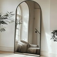thumbnail image 2 of Antok Arched Full Length Floor Mirror 76"x34" Full Body Mirror with Stand, for Bedroom, Living Room, Cloakroom, Black, 2 of 6