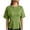 #0498-Green, variant on Women's Cotton Tees Crew Neck Waist Pleat Relaxed Cutting Plain Weave Daily Shirts Basic Tops Shopping Rest Gathering Outing Wear
