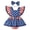 F134 Blue, variant on Curuila Kids Infant Girls Jumpsuit With Headbands Fly Sleeve Independence Day Print Square Neck Fashionable Bodysuits Blue Size 0-3 Months